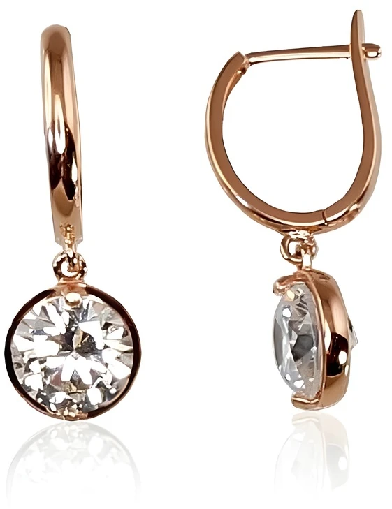 Diamond Sky Jewelry Auksiniai auskarai su cirkoniais „Auksinė Linija“