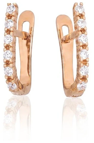 Diamond Sky Jewelry Auksiniai auskarai su cirkoniais „Šviesos Linija II“