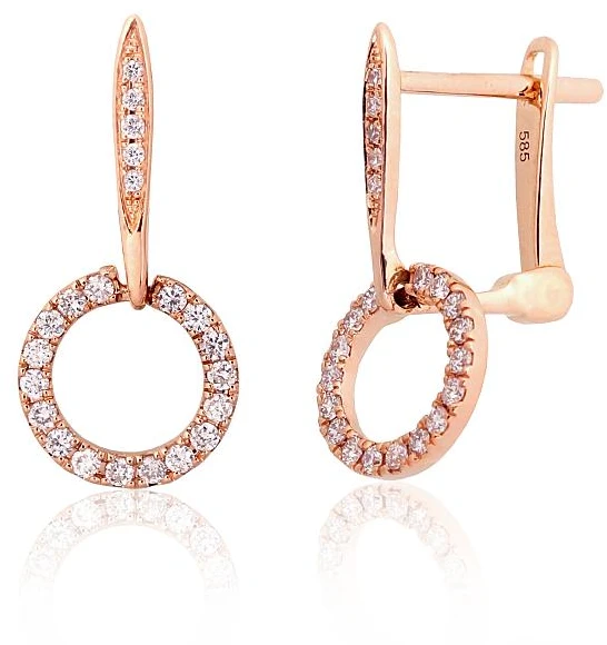Diamond Sky Jewelry Auksiniai auskarai su deimantais „Omega“