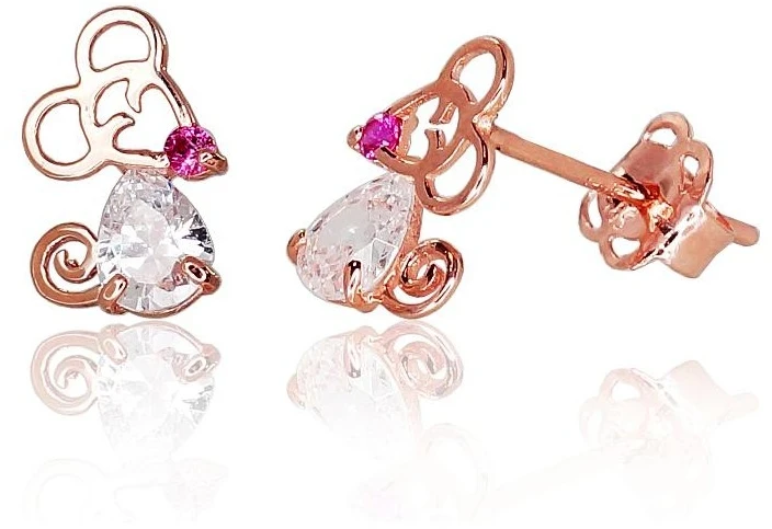 Diamond Sky Jewelry Auksiniai auskarai-vinukai su cirkoniais „Mouse“