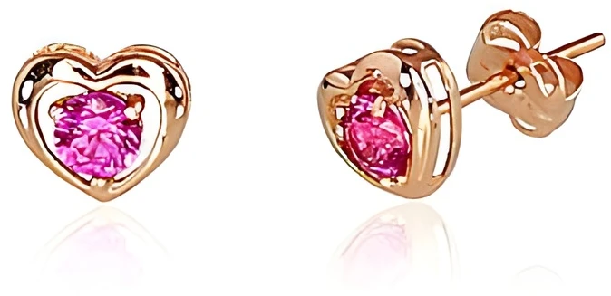 Diamond Sky Jewelry Auksiniai auskarai-vinukai su cirkoniais „Amor“