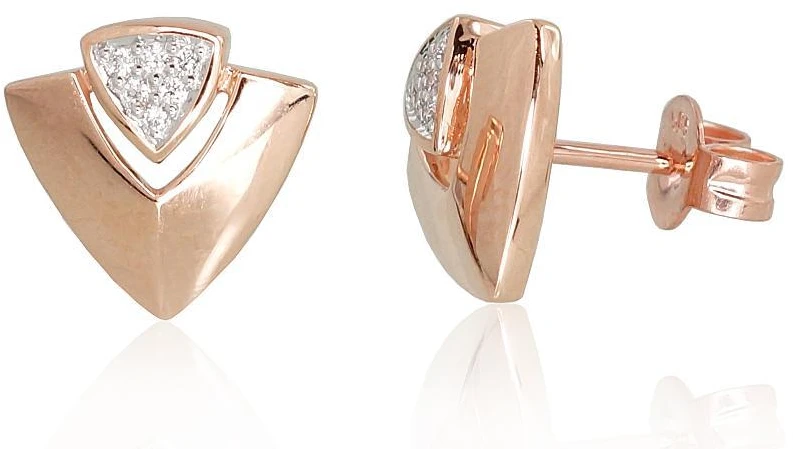 Diamond Sky Jewelry Auksiniai auskarai-vinukai su deimantais „Melisandra III“