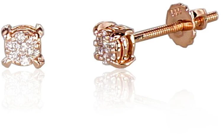 Diamond Sky Jewelry Auksiniai auskarai-vinukai su deimantais „Bridget IV“