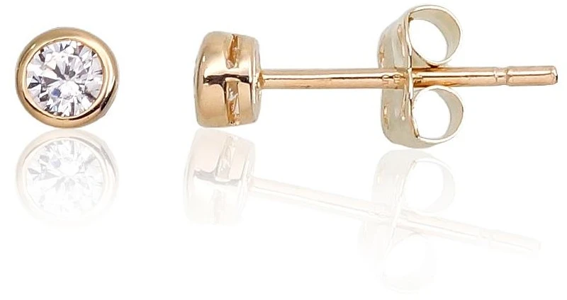Diamond Sky Jewelry Auksiniai auskarai-vinukai su cirkoniais „Juno Gold“
