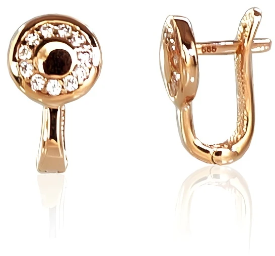 Diamond Sky Jewelry Auksiniai auskarai su cirkoniais „Mėnulio Ratas“