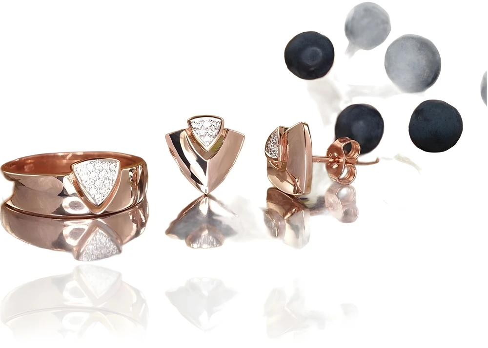 Diamond Sky Jewelry Auksiniai auskarai-vinukai su deimantais „Melisandra III“