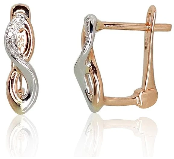 Diamond Sky Jewelry Auksiniai auskarai su deimantais „Golden Eight“