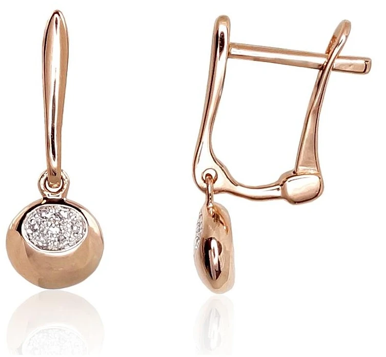 Diamond Sky Jewelry Auksiniai auskarai su deimantais „Klasika III“