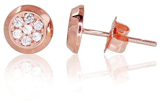 Diamond Sky Jewelry Auksiniai auskarai-vinukai su cirkoniais „Indira“