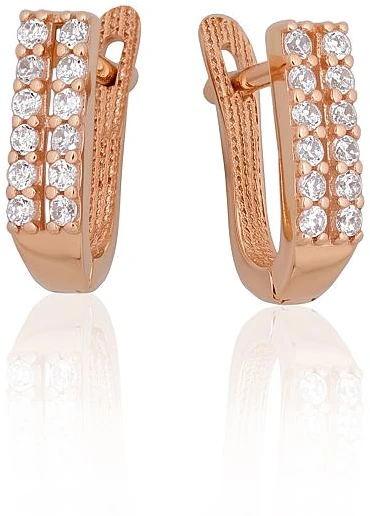 Diamond Sky Jewelry Auksiniai auskarai su cirkoniais „Šviesos linija IV“