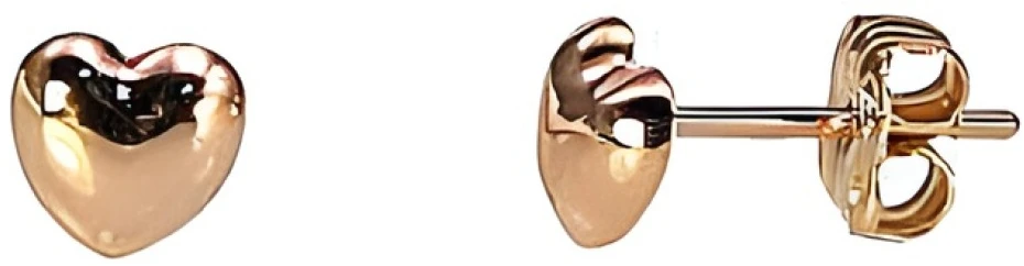 Diamond Sky Jewelry Auksiniai auskarai-vinukai „Two Hearts“