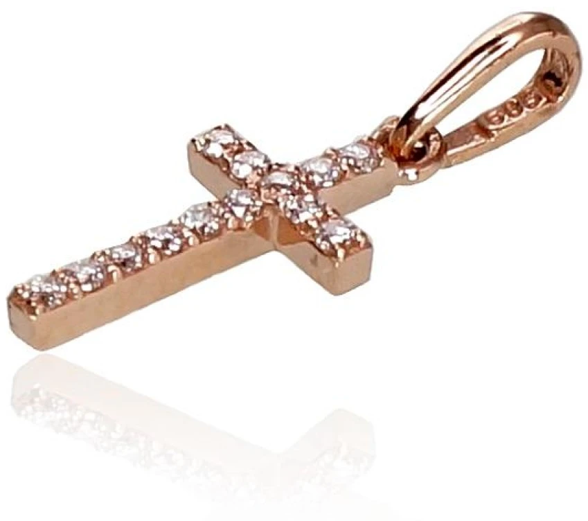 Diamond Sky Jewelry Auksinis kryželis su cirkoniais „Klasika XI“