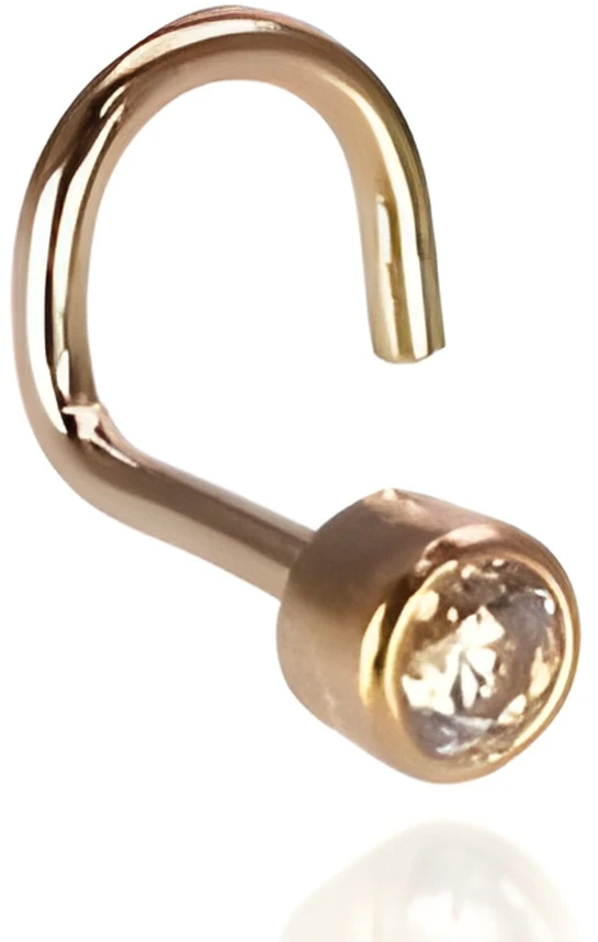 Diamond Sky Jewelry Auksinis nosies auskaras su cirkoniais „Junona II“