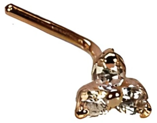 Diamond Sky Jewelry Auksinis nosies auskaras su cirkoniais „Scarlet Flower“