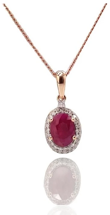Diamond Sky Jewelry Auksinis pakabukas su deimantais ir rubinais „Saulutė II“
