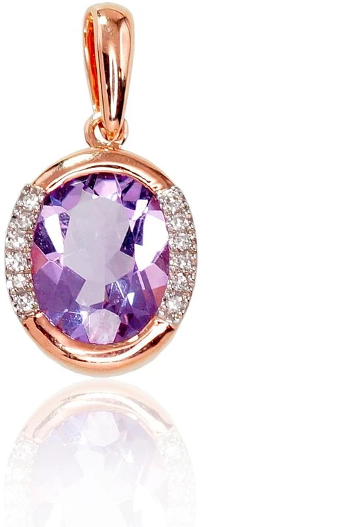 Diamond Sky Jewelry Auksinis pakabukas su deimantais ir ametistais „Femme Fatale II“