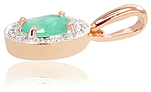 Diamond Sky Jewelry Auksinis pakabukas su deimantais ir smaragdais „Sofia VII“