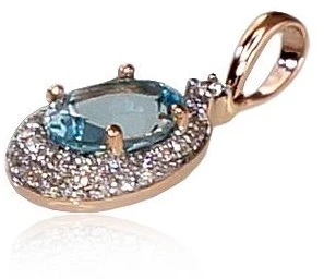 Diamond Sky Jewelry Auksinis pakabukas su deimantais ir topazais „Saulutė IV“
