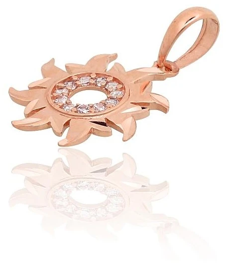 Diamond Sky Jewelry Auksinis pakabukas su cirkoniais „Auksinė Saulė XXIII“