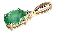 Diamond Sky Jewelry Auksinis pakabukas su deimantais ir smaragdais „Notika VI“