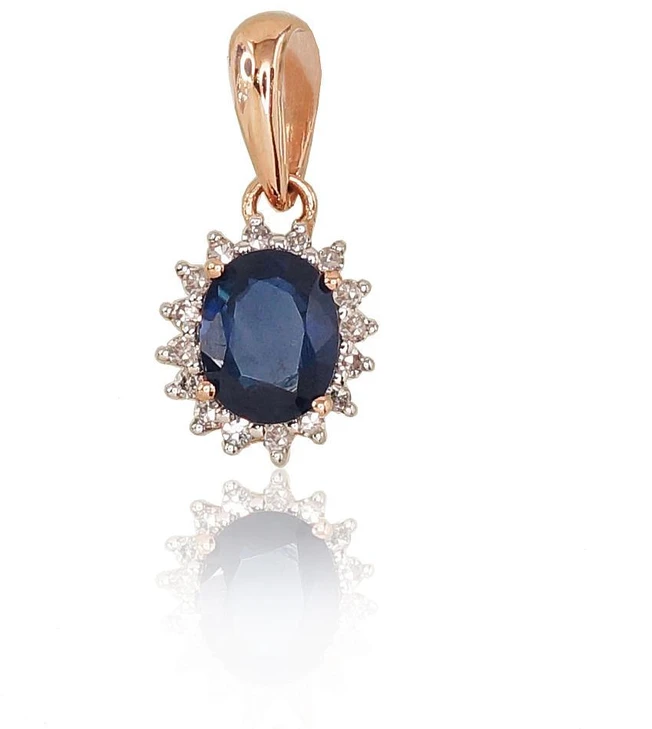 Diamond Sky Jewelry Auksinis pakabukas su deimantais ir safyrais „Ferro III“