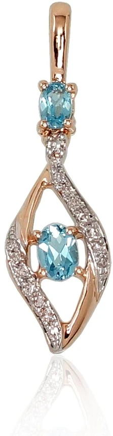 Diamond Sky Jewelry Auksinis pakabukas su deimantais ir topazais „Daina II“