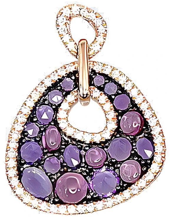 Diamond Sky Jewelry Auksinis pakabukas su deimantais ir ametistais „Saulėta Simfonija III“