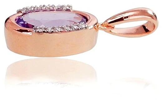 Diamond Sky Jewelry Auksinis pakabukas su deimantais ir ametistais „Femme Fatale II“