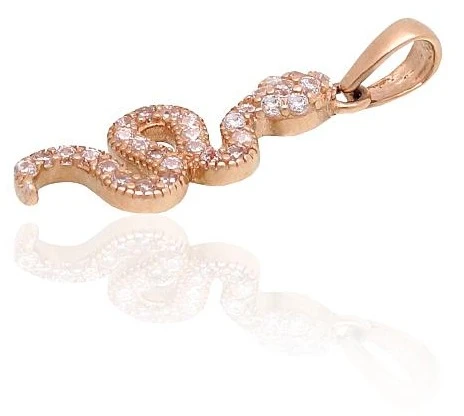 Diamond Sky Jewelry Auksinis pakabukas su cirkoniais „Gyvatė III“