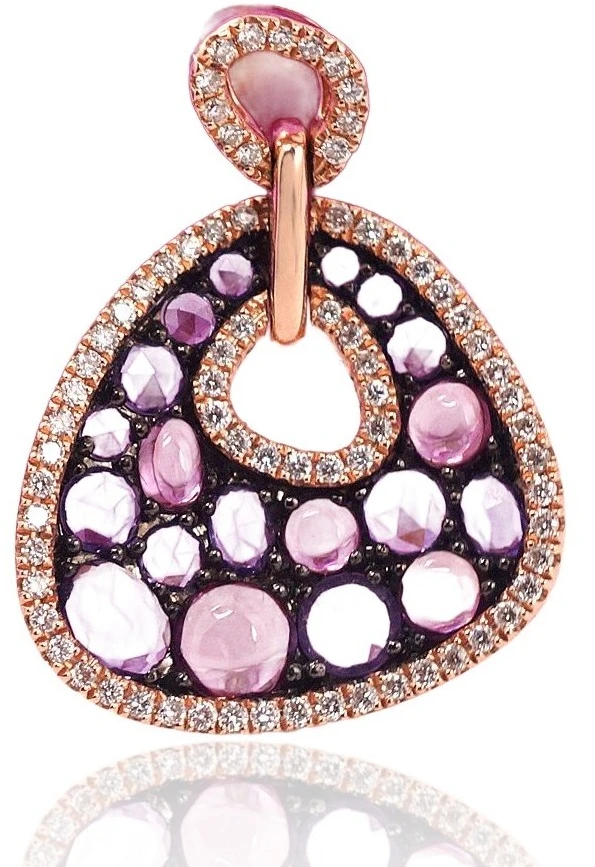 Diamond Sky Jewelry Auksinis pakabukas su deimantais ir ametistais „Saulėta Simfonija III“