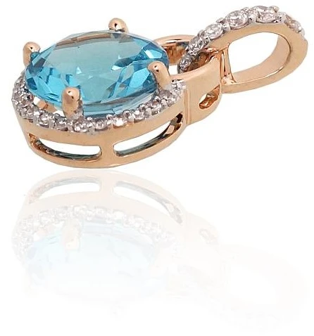 Diamond Sky Jewelry Auksinis pakabukas su deimantais ir topazais „Aušros Magija“