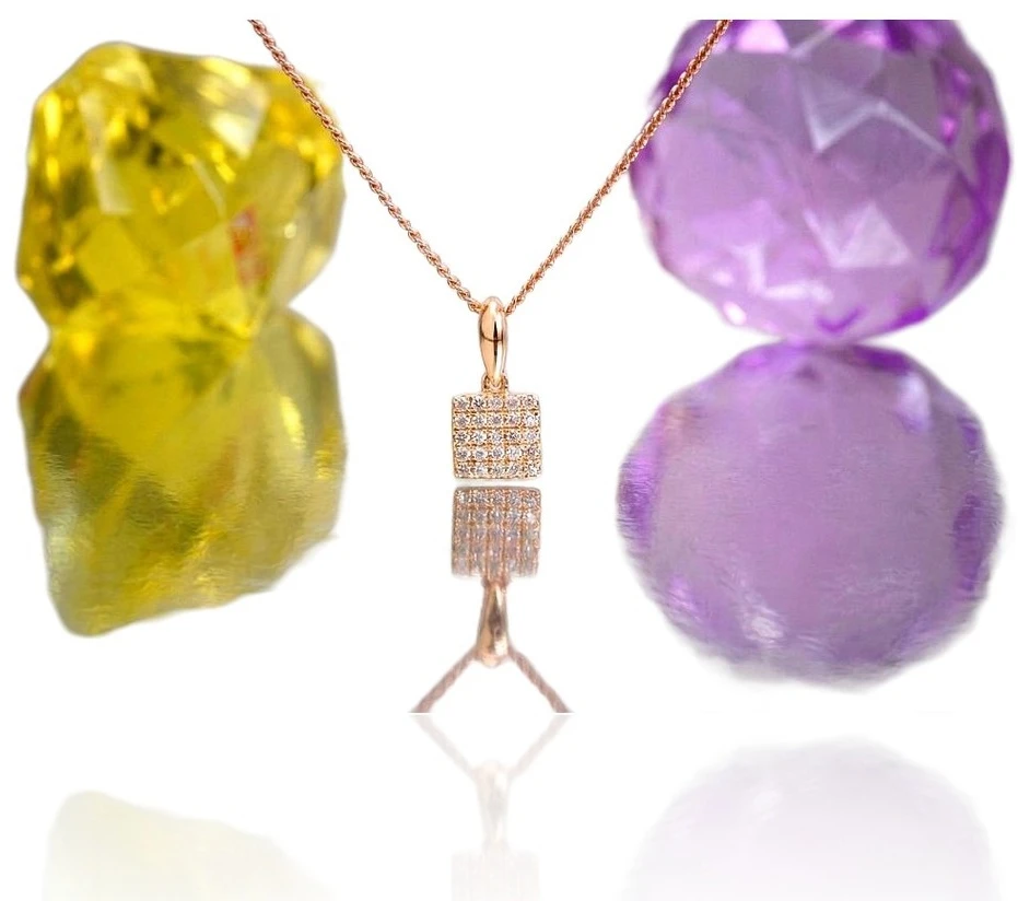 Diamond Sky Jewelry Auksinis pakabukas su deimantais „Solitaras“