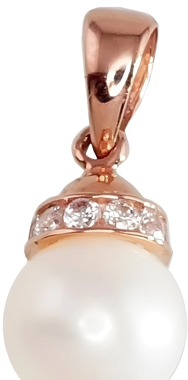 Diamond Sky Jewelry Auksinis pakabukas su cirkoniais ir perlais „Perlo Spindesys II“