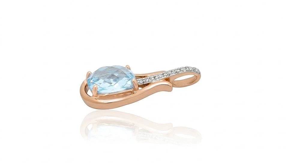 Diamond Sky Jewelry Auksinis pakabukas su deimantais ir topazais „Grakštumas II“