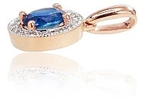 Diamond Sky Jewelry Auksinis pakabukas su deimantais ir safyrais „Sofia V“