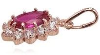 Diamond Sky Jewelry Auksinis pakabukas su cirkoniais „Ferro (Fuchsia)“