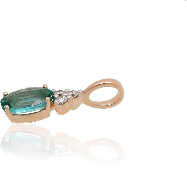 Diamond Sky Jewelry Auksinis pakabukas su deimantais ir smaragdais „Notika X“