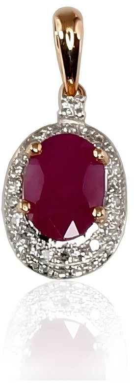 Diamond Sky Jewelry Auksinis pakabukas su deimantais ir rubinais „Saulutė II“