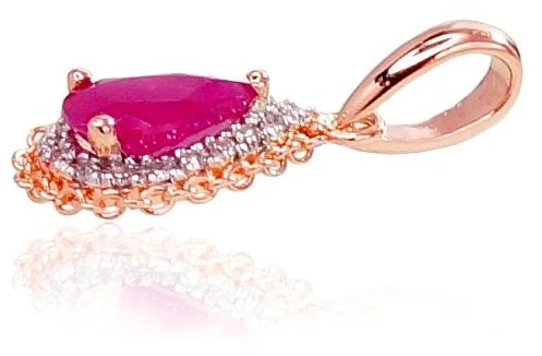 Diamond Sky Jewelry Auksinis pakabukas su deimantais ir rubinais „Renaissance III“
