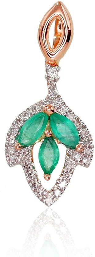 Diamond Sky Jewelry Auksinis pakabukas su deimantais ir smaragdais „Aleksandrija III“