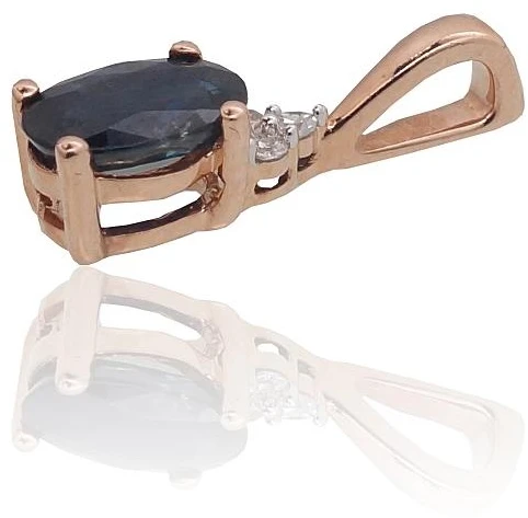 Diamond Sky Jewelry Auksinis pakabukas su deimantais ir safyrais „Constance II“