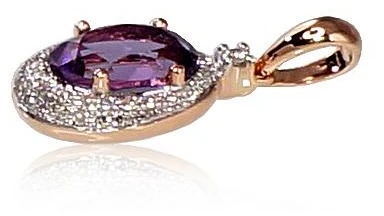 Diamond Sky Jewelry Auksinis pakabukas su deimantais ir ametistais „Saulutė“