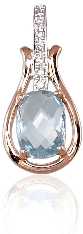 Diamond Sky Jewelry Auksinis pakabukas su deimantais ir topazais „Grakštumas II“