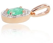 Diamond Sky Jewelry Auksinis pakabukas su deimantais ir smaragdais „Sofia VII“