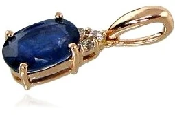 Diamond Sky Jewelry Auksinis pakabukas su deimantais ir safyrais „Notika V“