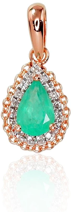 Diamond Sky Jewelry Auksinis pakabukas su deimantais ir smaragdais „Renaissance II“