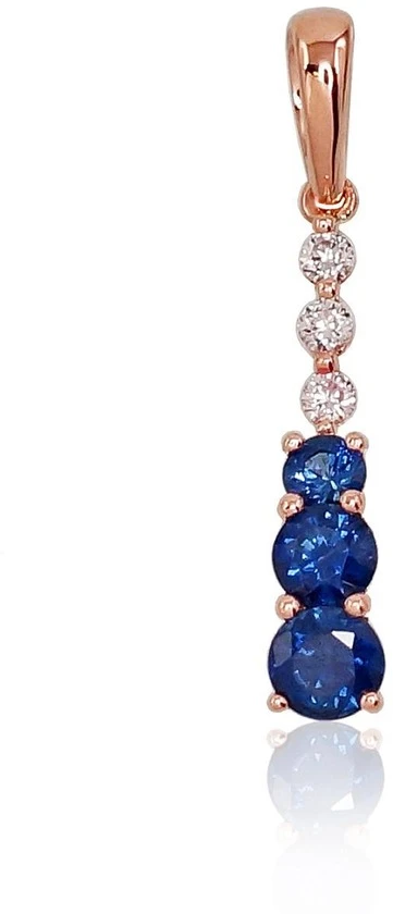 Diamond Sky Jewelry Auksinis pakabukas su deimantais ir safyrais „Kamelija V“