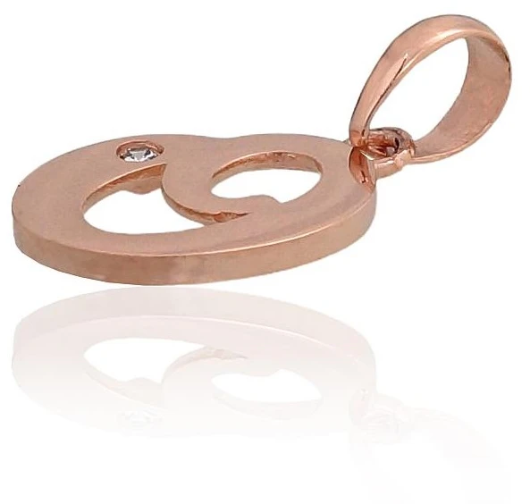 Diamond Sky Jewelry Auksinis raidės pakabukas su cirkoniais „O IV“