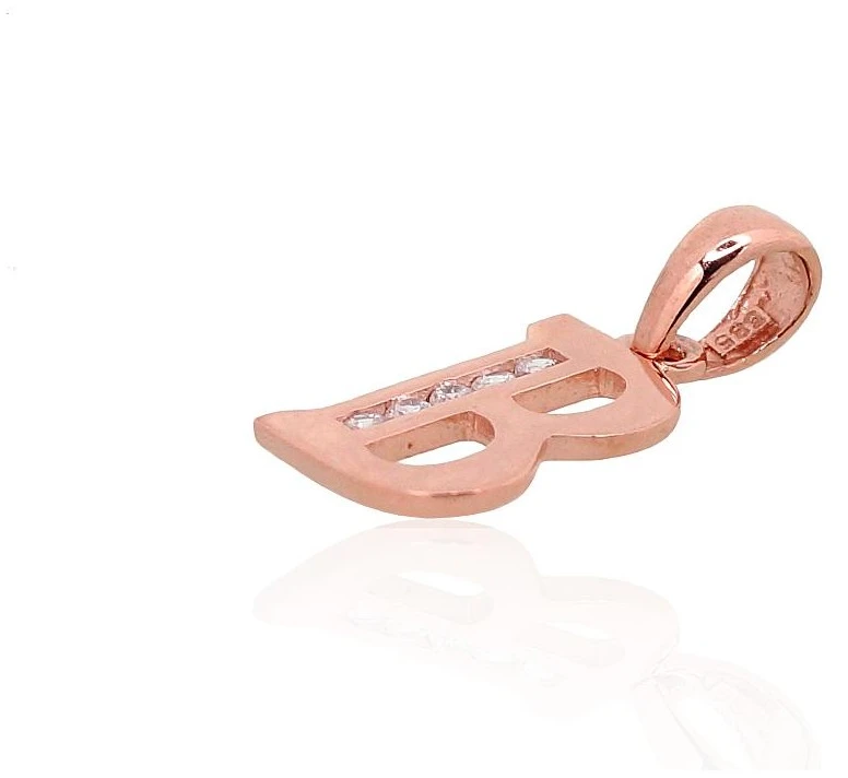 Diamond Sky Jewelry Auksinis raidės pakabukas su cirkoniais „B III“