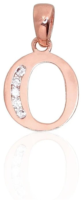Diamond Sky Jewelry Auksinis raidės pakabukas su cirkoniais „O III“